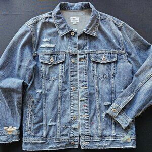 Adriano Goldschmied Women's Denim Jean Jacket Embroid, Rip Style, M